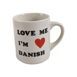 Vintage Love Me I'm Danish Mug, Danish Denmark Novelty Mug Bergquist Imports